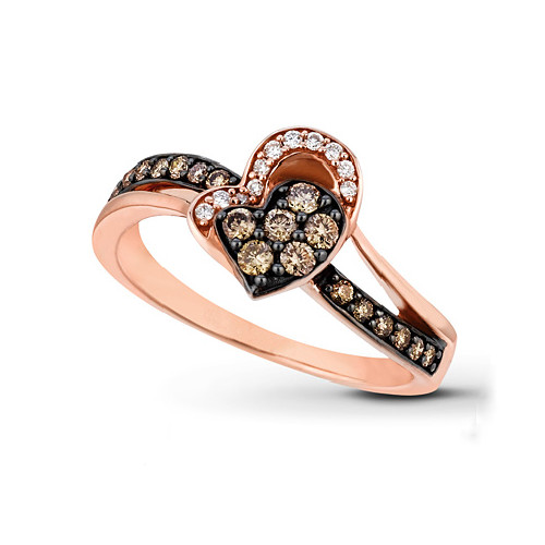 Кольцо с бриллиантами Трепетное сердце - фото