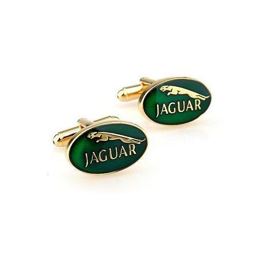 Запонки Jaguar с эмалью - фото