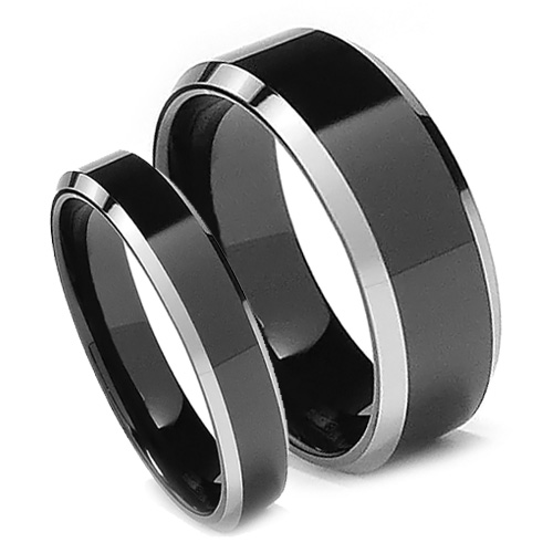 Обручальные кольца чёрные - фото