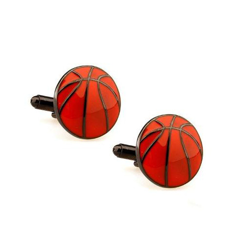 Запонки Баскетбольный мяч с эмалью - фото