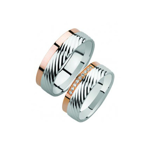 Обручальные кольца с отпечатком пальца и бриллиантами - фото