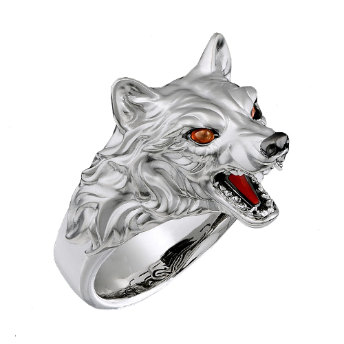 Перстень Волк с сапфирами - фото