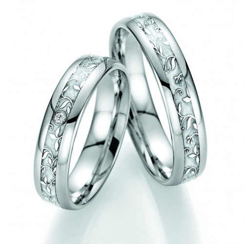 Обручальные кольца Флоренция с эмалью - фото