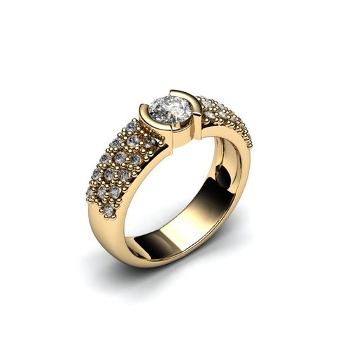 Кольцо для помолвки с бриллиантами - фото