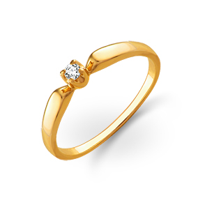 Кольцо для помолвки с бриллиантом - фото