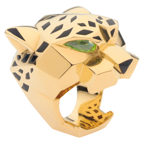 Кольцо с хризолитами Пантера - фото