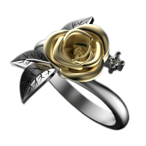 Кольцо с бриллиантом Розочка - фото