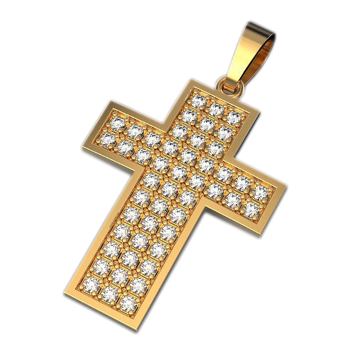 Крест с бриллиантами - фото