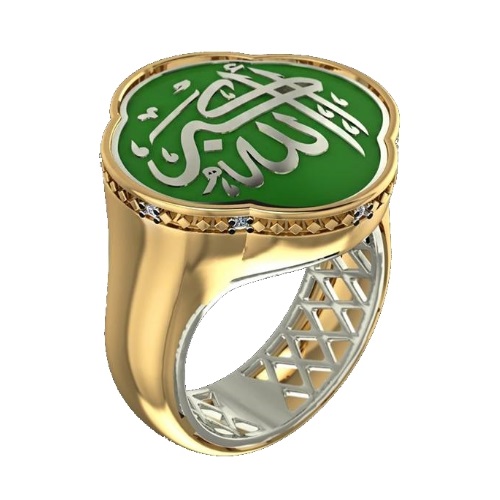 Мусульманский перстень с эмалью - фото